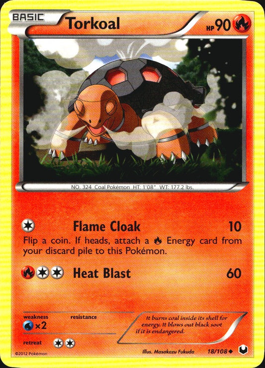 Torkoal 18/108 Uncommon Dark Explorers Pokemon Near Mint