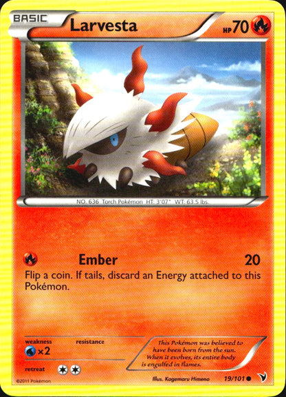 Larvesta 19/101 Common Noble Victories Pokemon Near Mint