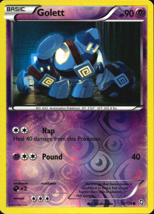 Golett 58/124 Common Dragons Exalted Pokemon Reverse Holo Near Mint
