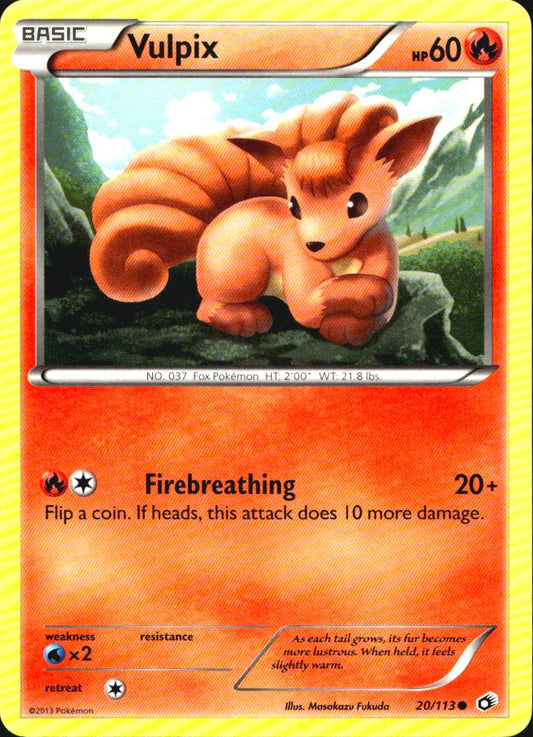 Vulpix 20/113 Common Legendary Treasures Pokemon Near Mint