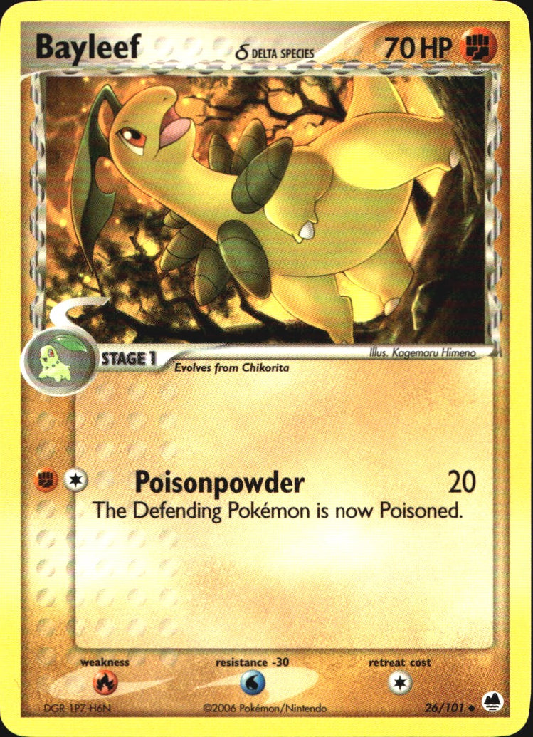 Bayleef 26/101 Uncommon Dragon Frontiers Pokemon Near Mint