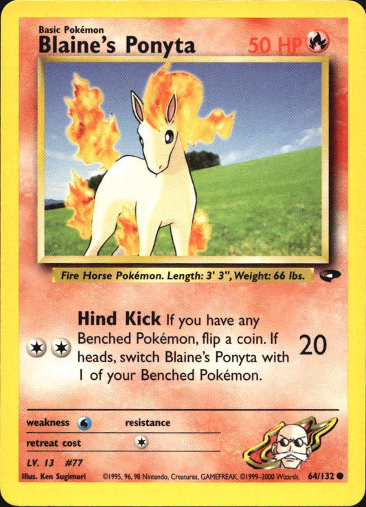Blaine's Ponyta 64/132 Common Gym Challenge Pokemon Near Mint