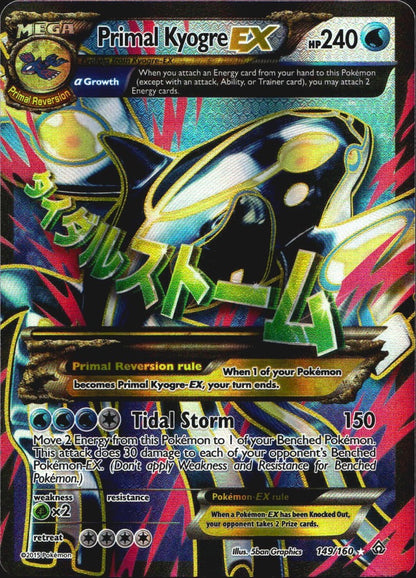 Primal Kyogre EX 149/160 Rare Ultra Primal Clash Pokemon Near Mint