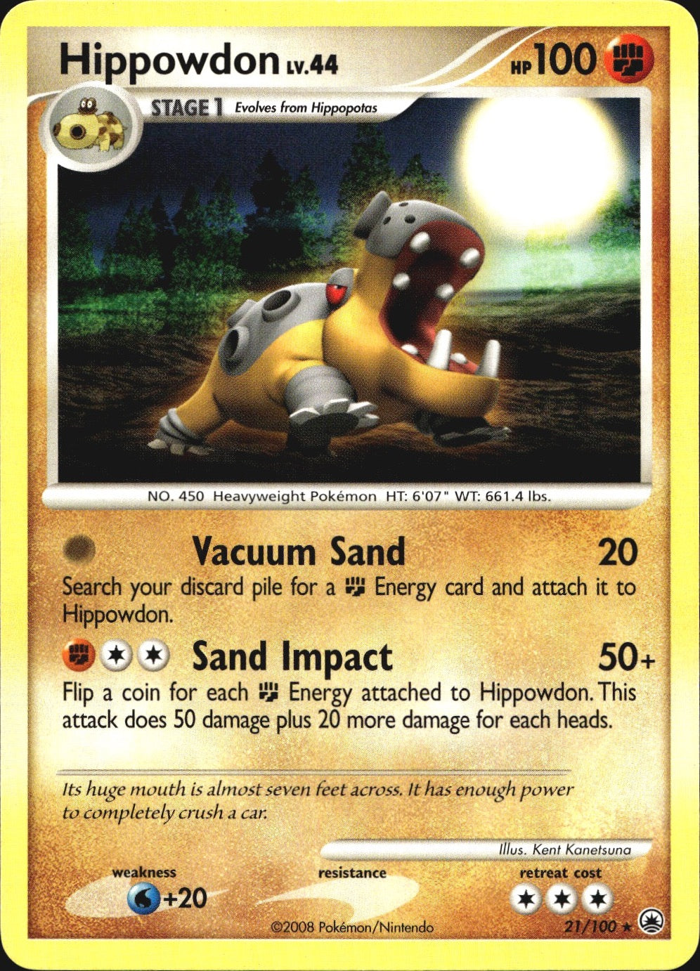 Hippowdon 21/100 Rare Majestic Dawn Pokemon Near Mint