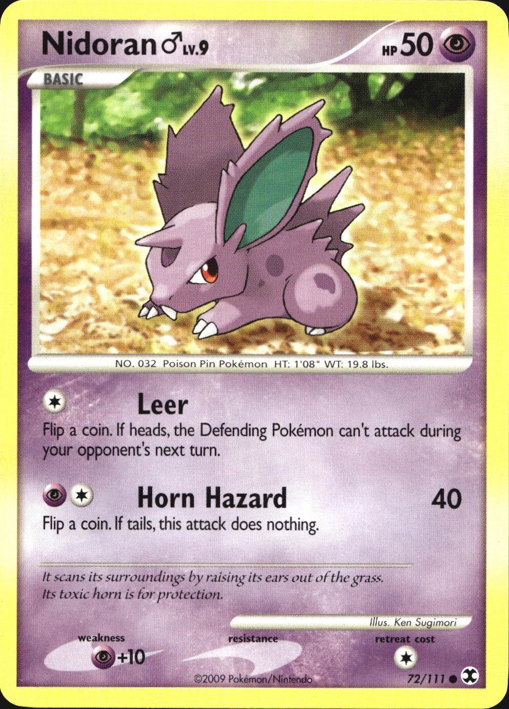 Nidoran M 72/111 Common Rising Rivals Pokemon Near Mint