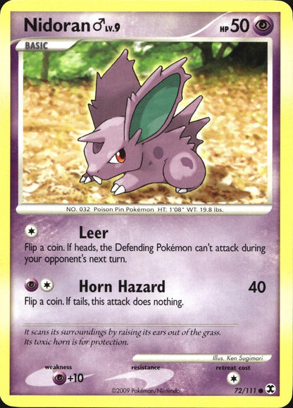 Nidoran M 72/111 Common Rising Rivals Pokemon Near Mint