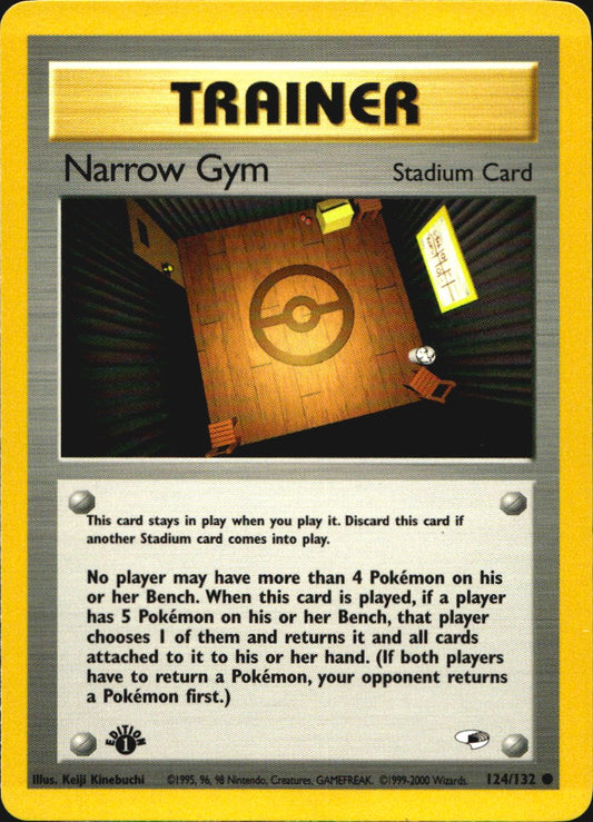 Narrow Gym 124/132 Common Gym Heroes Pokemon 1st Edition Near Mint
