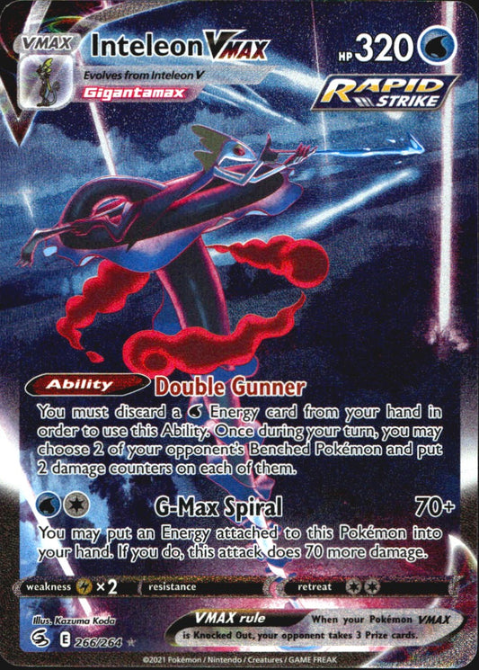 Inteleon VMAX 266/264 Alternate Art Fusion Strike Pokemon Near Mint