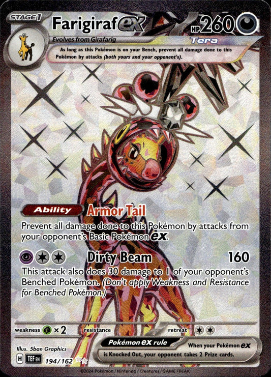 Farigiraf ex 194/162 Ultra Rare Temporal Forces Pokemon Near Mint