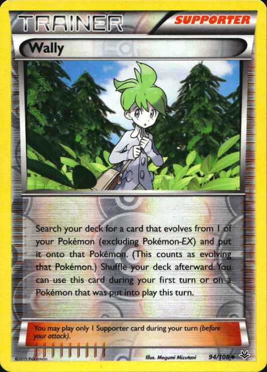 Wally 94/108 Uncommon Roaring Skies Pokemon Reverse Holo Near Mint