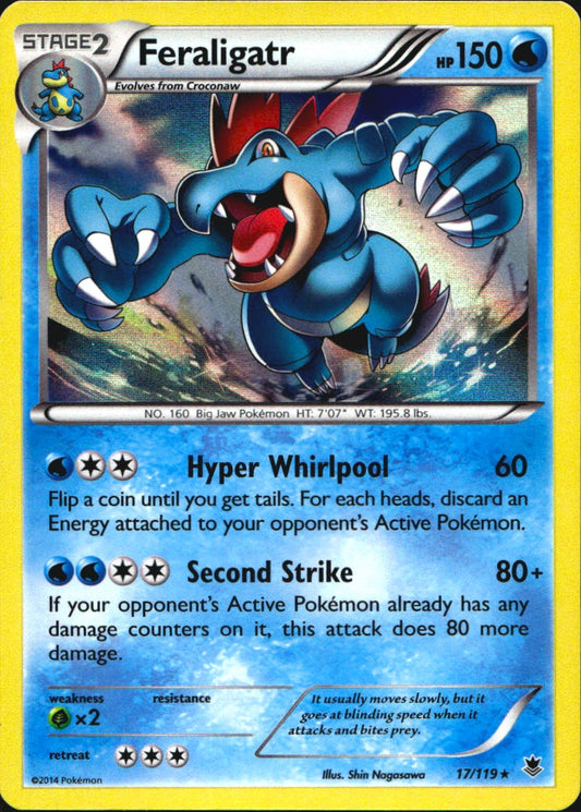 Feraligatr 17/119 Holo Rare Phantom Forces Pokemon Near Mint