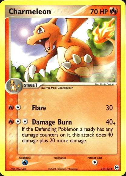 Charmeleon 31/112 Uncommon FireRed & LeafGreen Pokemon Near Mint