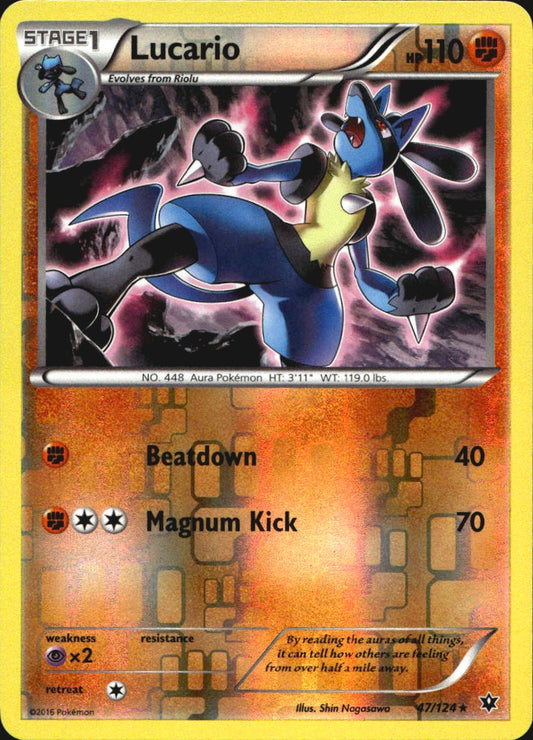 Lucario 47/124 Rare Fates Collide Pokemon Reverse Holo Near Mint