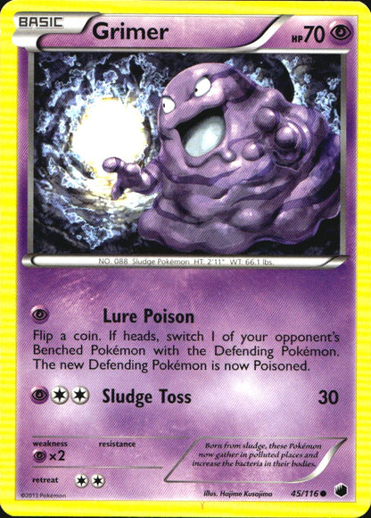 Grimer 45/116 Common Plasma Freeze Pokemon Near Mint