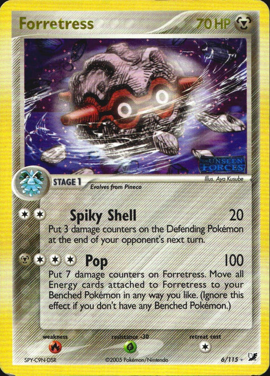 Forretress 6/115 Holo Rare Unseen Forces Pokemon Reverse Holo Near Mint