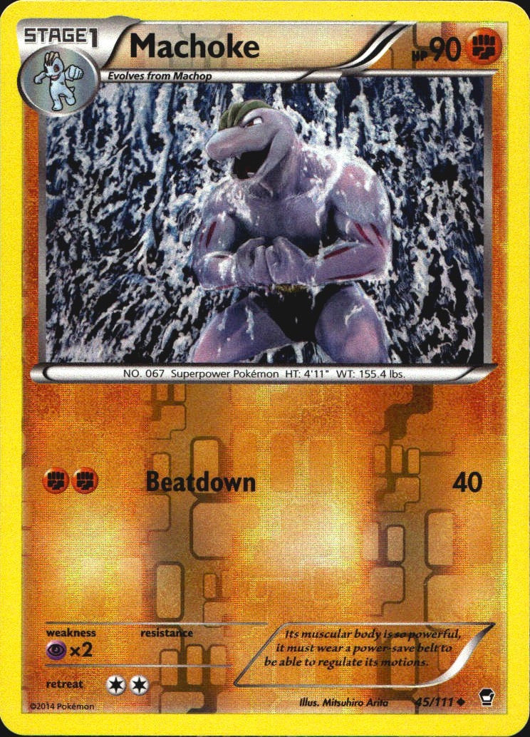 Machoke 45/111 Uncommon Furious Fists Pokemon Reverse Holo Near Mint