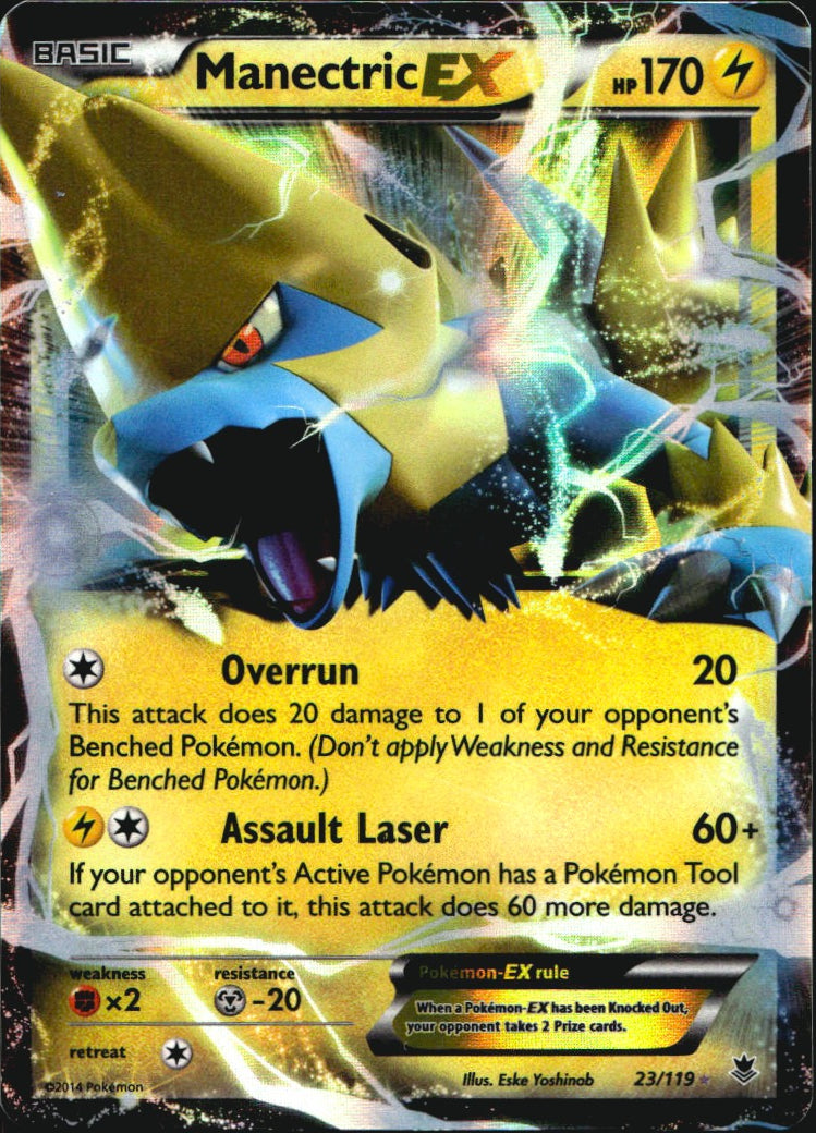 Manectric EX 23/119 Holo Rare EX Phantom Forces Pokemon Near Mint