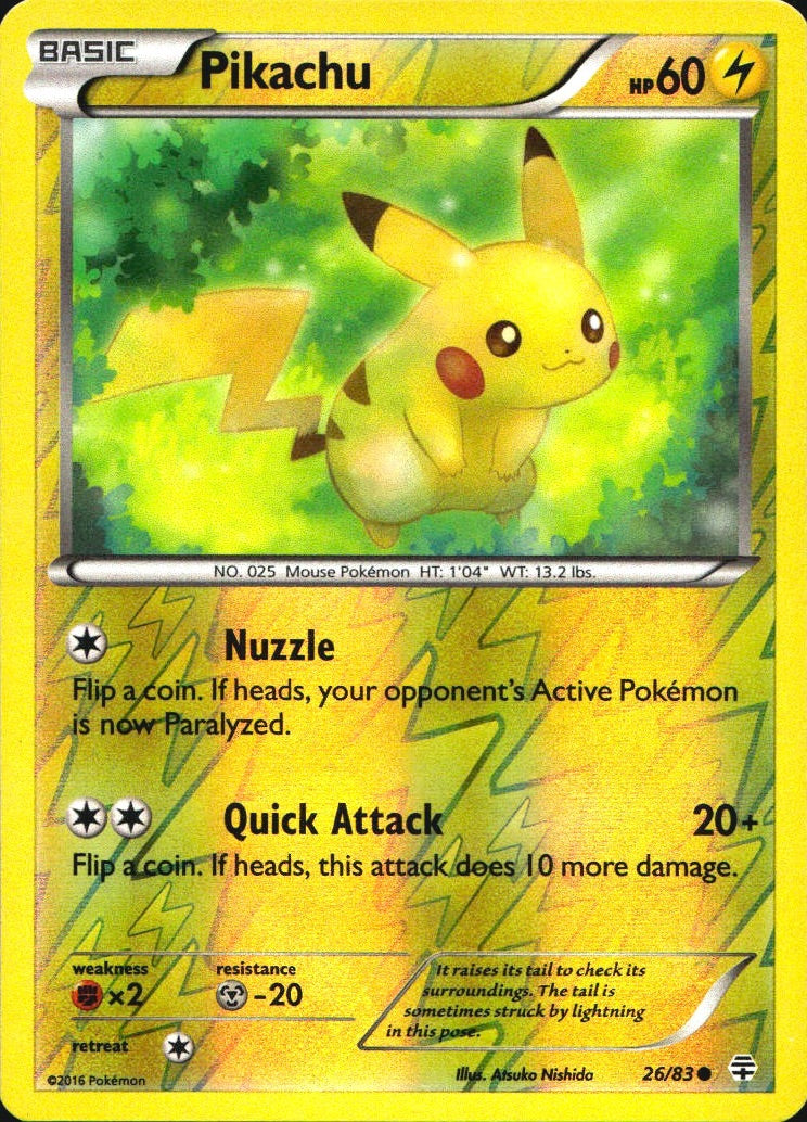Pikachu 26/83 Common Generations Pokemon Reverse Holo Near Mint