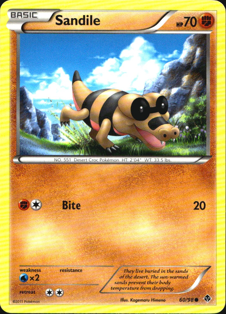 Sandile 60/98 Common Emerging Powers Pokemon Near Mint