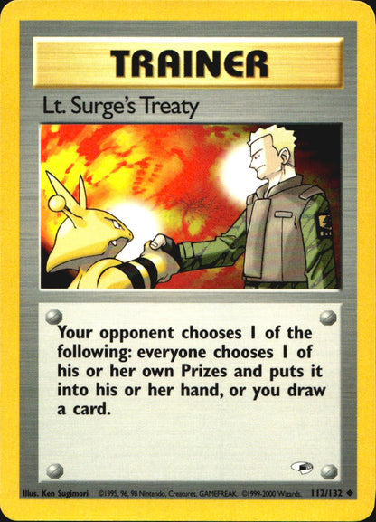 Lt. Surge's Treaty 112/132 Uncommon Gym Heroes Pokemon Near Mint
