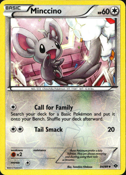 Minccino 84/99 Uncommon Next Destinies Pokemon Reverse Holo Near Mint