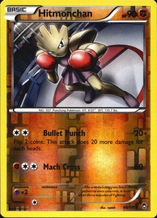 Hitmonchan 48/111 Uncommon Furious Fists Pokemon Reverse Holo Near Mint