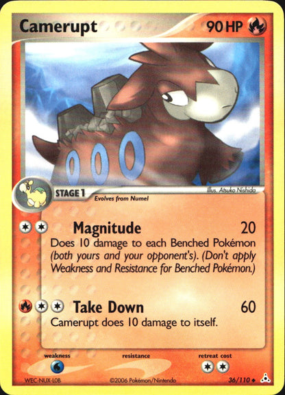 Camerupt 36/110 Uncommon Holon Phantoms Pokemon Near Mint