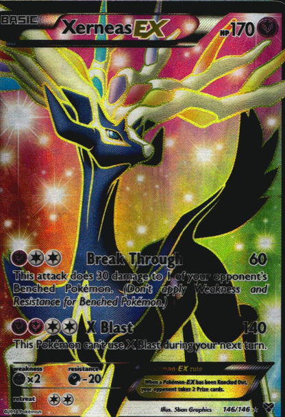Xerneas EX 146/146 Rare Ultra XY Pokemon Near Mint