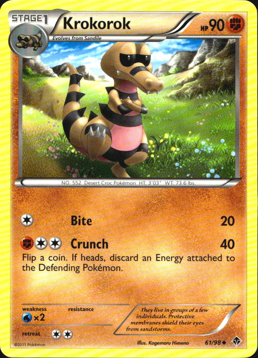 Krokorok 61/98 Uncommon Emerging Powers Pokemon Near Mint