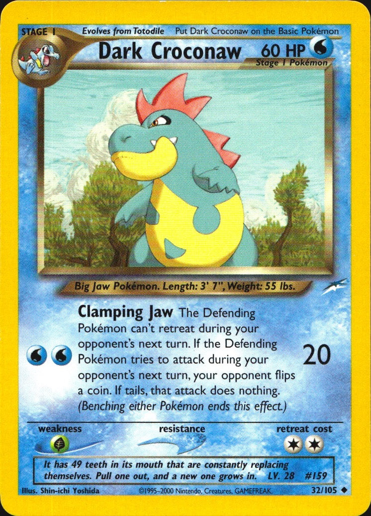 Dark Croconaw 32/105 Uncommon Neo Destiny Pokemon Near Mint