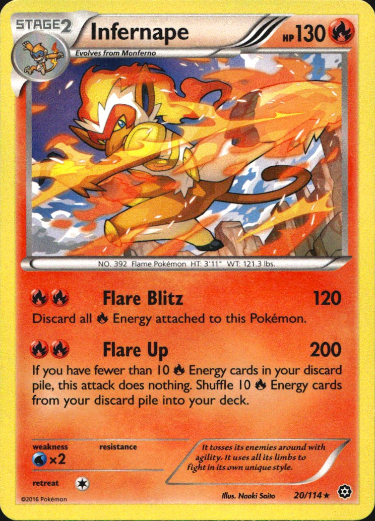 Infernape 20/114 Holo Rare Steam Siege Pokemon Near Mint