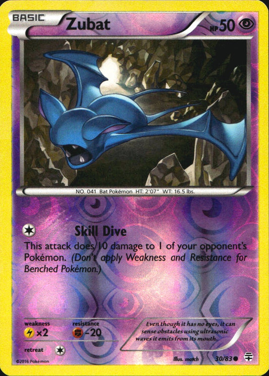 Zubat 30/83 Common Generations Pokemon Reverse Holo Near Mint