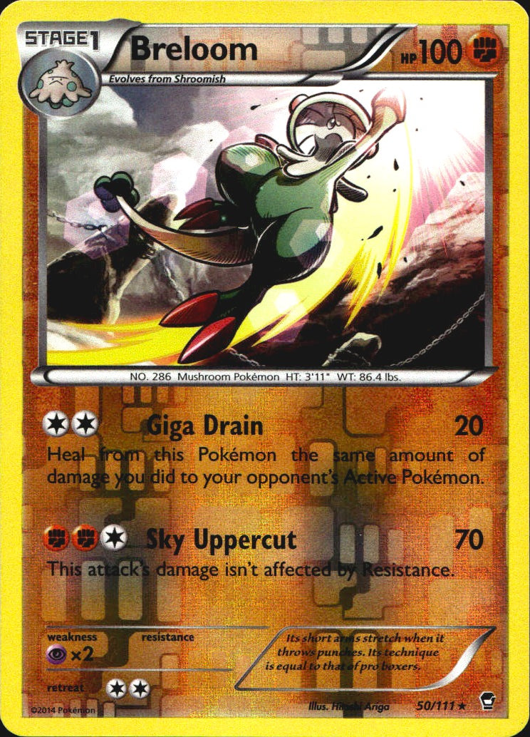 Breloom 50/111 Rare Furious Fists Pokemon Reverse Holo Near Mint