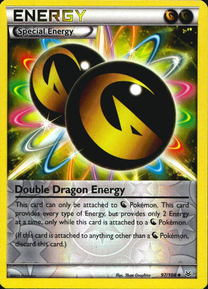 Double Dragon Energy 97/108 Uncommon Roaring Skies Pokemon Reverse Holo NM