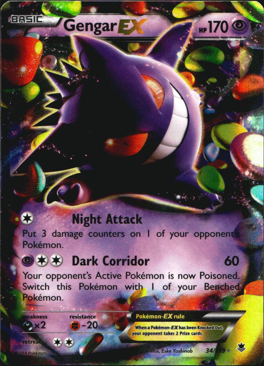 Gengar EX 34/119 Holo Rare EX Phantom Forces Pokemon Near Mint