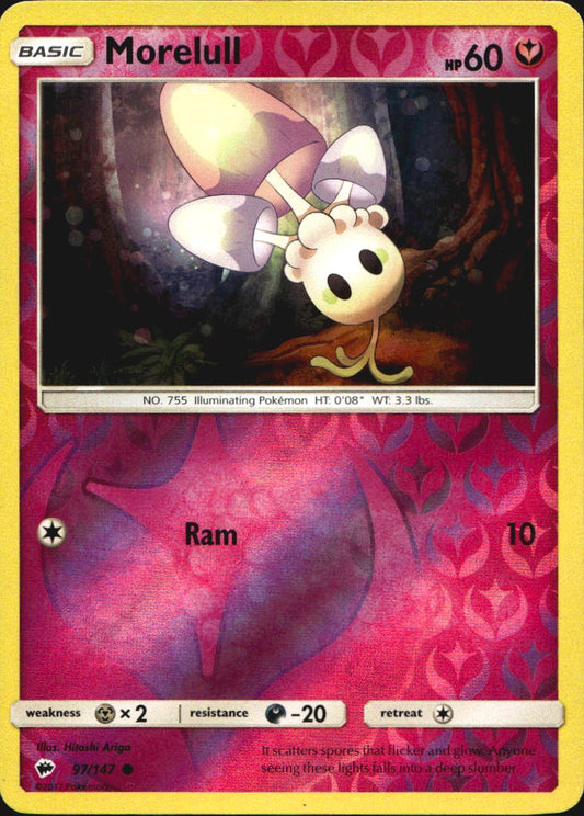 Morelull 97/147 Common Burning Shadows Pokemon Reverse Holo Near Mint