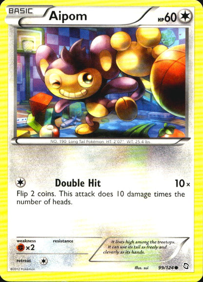 Aipom 99/124 Common Dragons Exalted Pokemon Near Mint