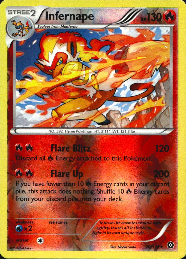 Infernape 20/114 Steam Siege Pokemon Reverse Holo Near Mint