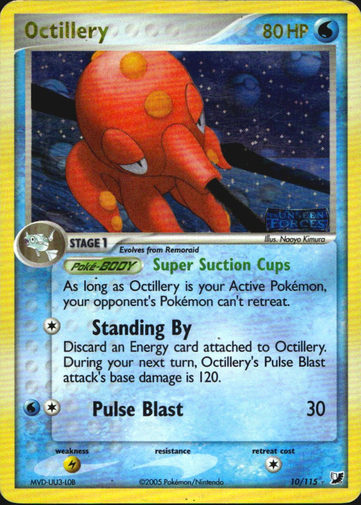 Octillery 10/115 Holo Rare Unseen Forces Pokemon Reverse Holo Moderately Played