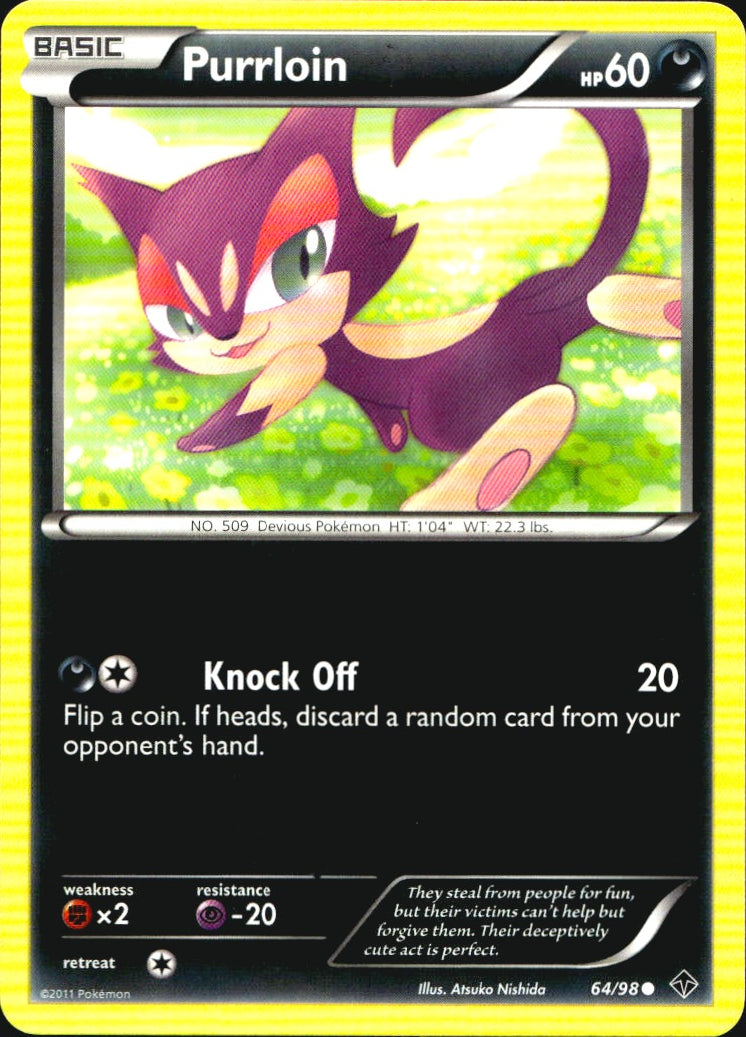 Purrloin 64/98 Common Emerging Powers Pokemon Near Mint