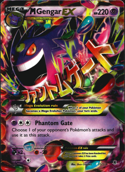 M Gengar EX 35/119 Holo Rare EX Phantom Forces Pokemon Near Mint