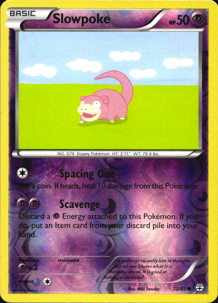 Slowpoke 32/83 Common Generations Pokemon Reverse Holo Near Mint