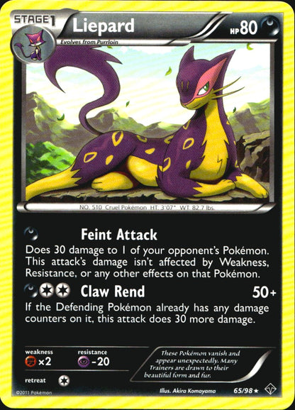 Liepard 65/98 Rare Emerging Powers Pokemon Near Mint