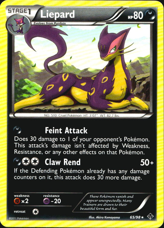 Liepard 65/98 Rare Emerging Powers Pokemon Near Mint