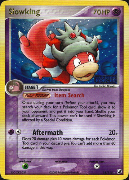Slowking 14/115 Holo Rare Unseen Forces Pokemon Reverse Holo Near Mint