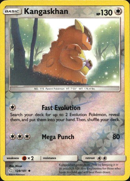 Kangaskhan 128/181 Uncommon Team Up Pokemon Reverse Holo Near Mint