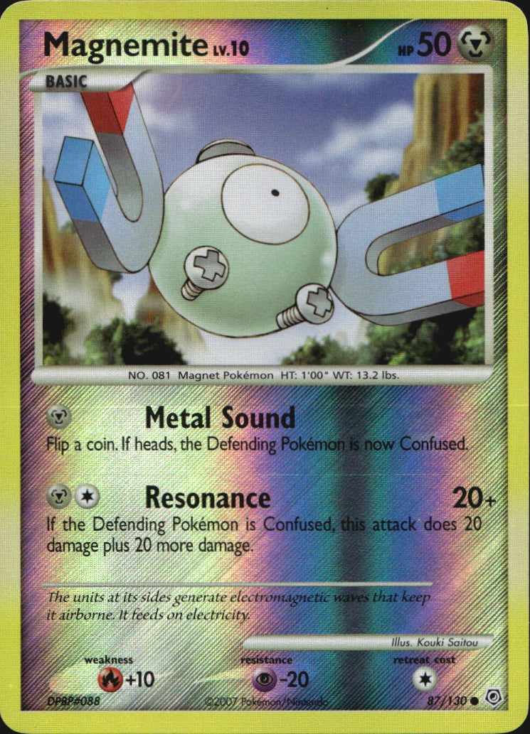 Magnemite 87/130 Common Diamond & Pearl Pokemon Reverse Holo Near Mint