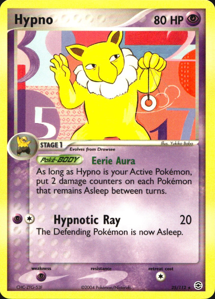 Hypno 25/112 Rare FireRed & LeafGreen Pokemon Near Mint