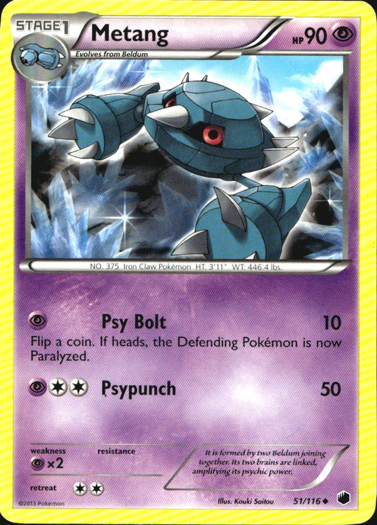 Metang 51/116 Uncommon Plasma Freeze Pokemon Near Mint