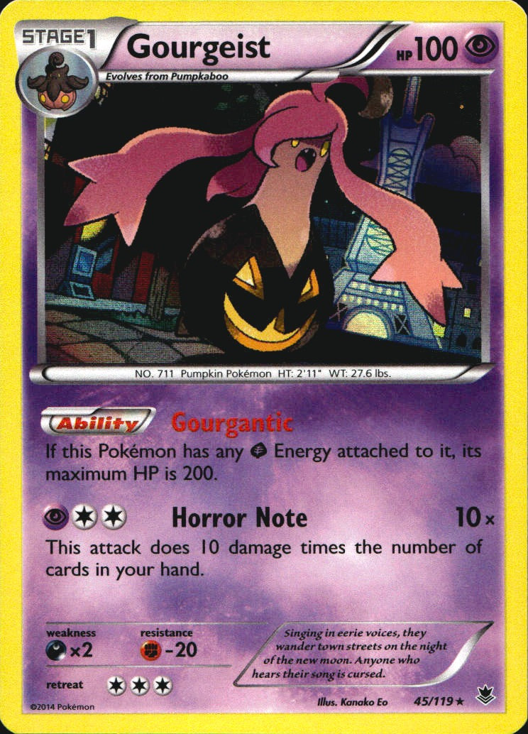 Gourgeist 45/119 Holo Rare Phantom Forces Pokemon Near Mint